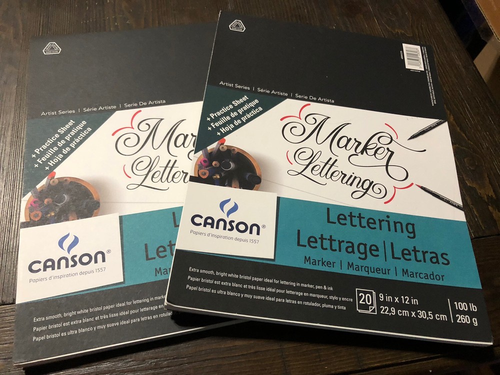 Canson Artist Series Marker Lettering Sketch Pad, 9″ x 12″, Fold-Over Cover Set