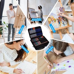 71 PCS Drawing Supplies Sketching Kit Sketchbook Colored Watercolor Pencils