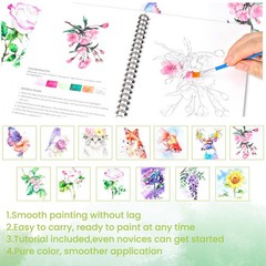 Watercolor Workbook Set with 36-Color Palette & Brushes