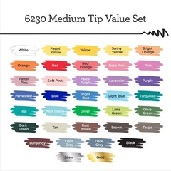 Apple Barrel Multi-Surface Paint Pens Deluxe Studio Set, Medium Tip, 36 Piece