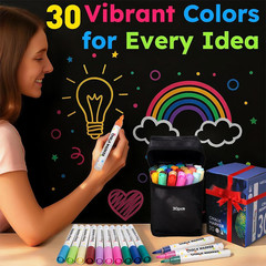 Chalk Markers – 30 Washable Liquid Chalk Markers for Blackboard,Window Markers P