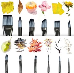 Artist Paint Brush Set of 12 for Watercolor Acrylic Gouache Oil and Tempera P…