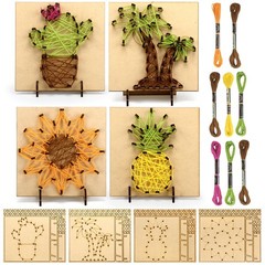 Set of 4 Summer String Art Kit Palm Trees Cactus Sunflowers Pineapple String …