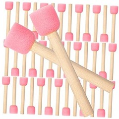 40 Pieces 0.8 inch Round Sponge Foam Brush Set Paint Brush Wooden 0.8inch