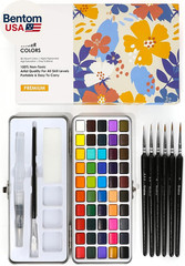 50 Colors Watercolor Paint Set, Detail Paint Brush Included, Watercolor Paints,