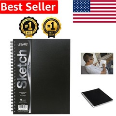 Durable Spiral Bound 9″ x 12″ Sketch Book – 75 Perforated Heavyweight Sheets