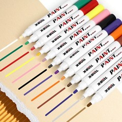 X-BULL Multicolor 12Pcs Waterproof Permanent Paint Marker Pen For Car Tyre Tire