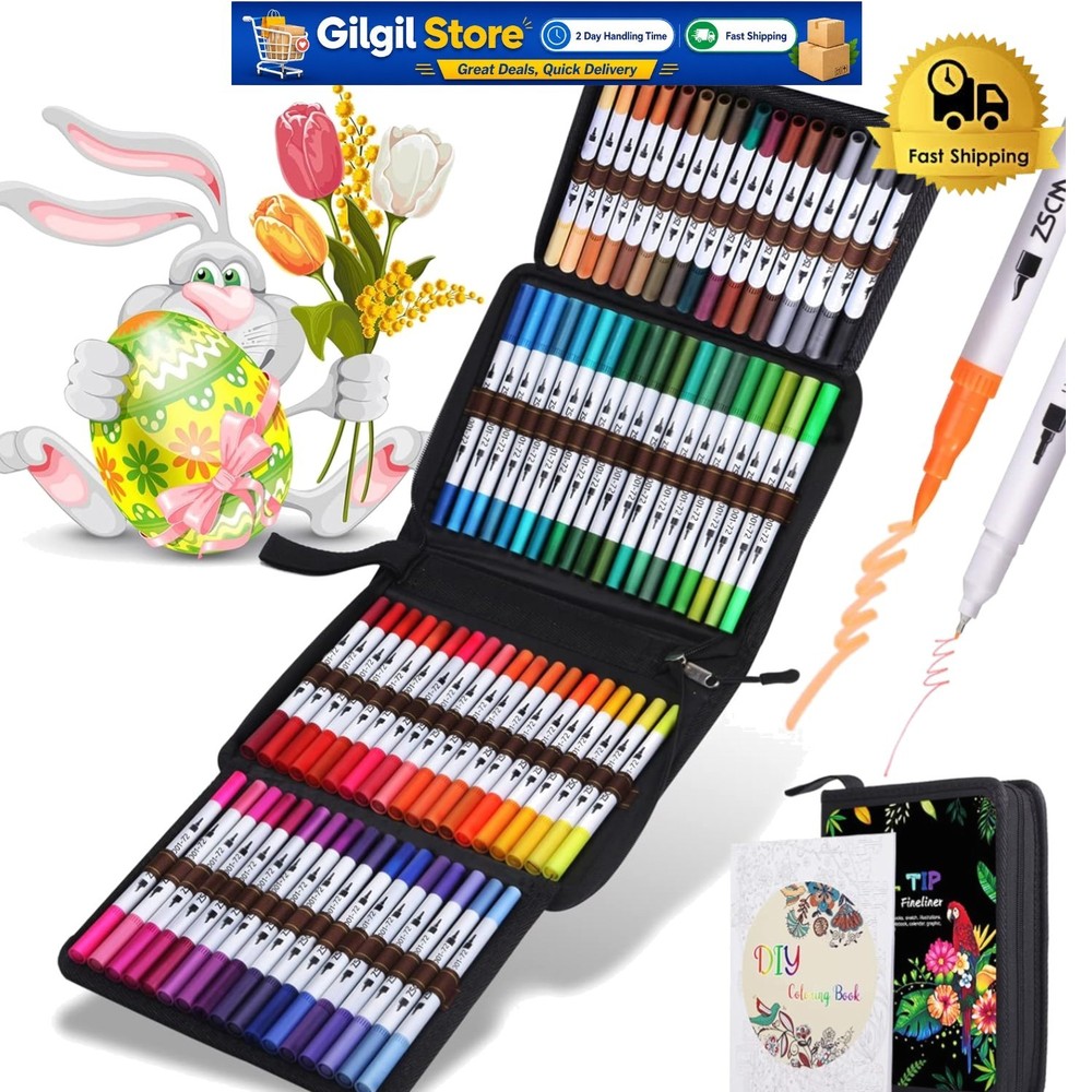 ZSCM 72 Colors Dual-Tip Art Markers – Non-Toxic & Fast-Drying for Creative Souls