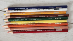 Prismacolor Scholar Premier USED Colored Pencils Lot Peach Lemon Green Orange
