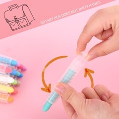 Non Dustless Chalk Set w/ Holder Colorful Art Tool for Kid Drawing Writing