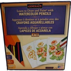 Generals Pencil Learn 6 Watercolor Pencils Paint Techniques Now Kit #70 USA Made