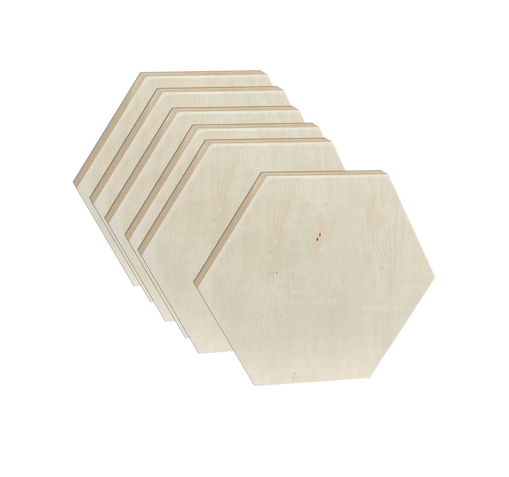 Unfinished Wooden Panels for Painting, Blank Wood Hexagon Framed Boards for C