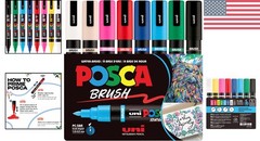 Creative Freedom with PC-5BR 8 Pack of Waterproof Paint Markers & Brush Tips