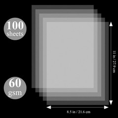 Tracing Paper for Drawing, 8.5”x11 Trace Paper, 100 Sheets (38 lb/ 60 GSM) Tr…