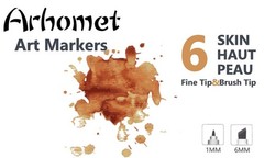 6 Colors Skin Tone Alcohol Markers Set, Skin, Wood, Earth Co