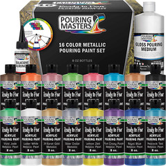 Pouring Masters 16-Color Metallic Ready to Pour Acrylic Metallic Pouring Paint S