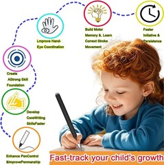 4 Book Magic Grooved Practice Copybook Reusable Handwriting Tracing Set Pens 7.4