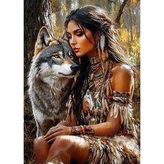 CEOVR American Native Indian Woman Diamond Art 12×16 inches, CM003-Indian