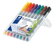 Staetdler Lumograph Non-Permanent Wet Erase 8 Count (Pack of 1) standart Fine