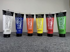 Liquitex Basics Acrylic Paint Lot 6 Artist Colors Mixed Media Used