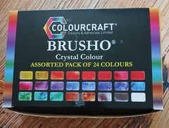 Colourcraft Brusho Crystal Color Assorted 24 Colours New/Open Box