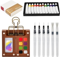 Mini Watercolor Paint Set, Pocket Watercolor Set with Paint, Travel Paint kit…