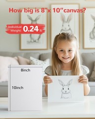 Canvas Boards 10 Pack, 8×10 Inch Painting Canvas Panels, 100% Cotton White Bl…