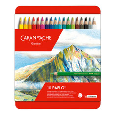 Caran d’Ache Pablo Permanent Colour Pencils Tin of 18 Assorted Coloured Pencil