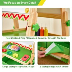 FUNLIO Anti-Warping Kids Art Easel, 3 Height Adjustable for Kids Aged 2-8, Al…