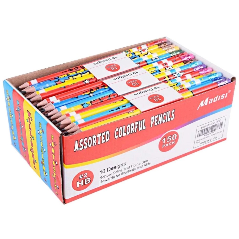 Colorful Incentive Pencils, 150 Pack – Bulk Fun for Kids