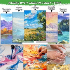 6 Pack Stretched Canvases for Painting 24×36 100% Cotton 24″ x 36″, White
