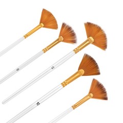 5 Pcs Fan Paint Brushes Set Acrylic Paint Brushes Set Professional Soft Anti-…