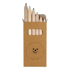 6 x ‘Happy Round Pomeranian Dog’ Short Colour Pencils (PE00078472)