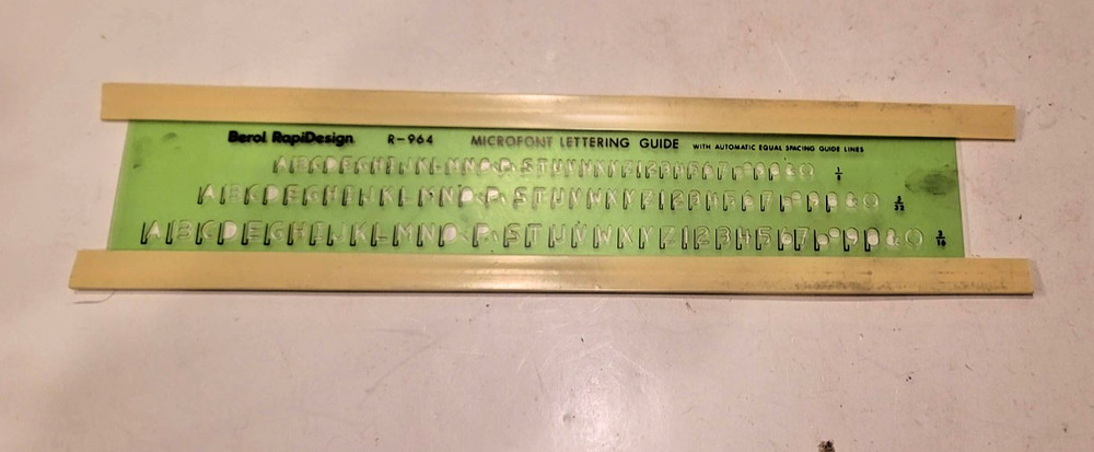 Berol Rapidesign Microfont Lettering Guide R-964 Drawing Drafting