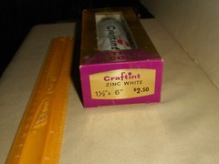 CRAFTINT Zinc White Permanent Artist Oil Paint 5 oz. Tube Vintage New w/Leak
