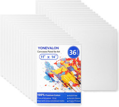 36 Pack 11X14In Canvas Boards for Painting, Bulk Blank Canvases for Art Practice