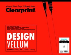 17″ x 22″ 1000H Design Vellum Pad, 16 lb., 100% Cotton, 50 Sheets, 1 Each