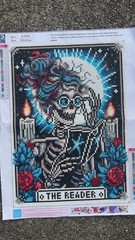 Skeleton The Reader Tarot Card 5D Diamond Painting Full Drill Dots Gem Art Kit H