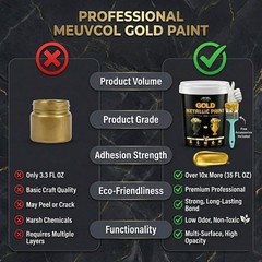Metallic Gold Leaf Paint – 35 Fl Oz Shiny Acrylic Coating