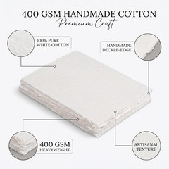 400 GSM / 25 Sheets Rough Textured Watercolor Paper for Painting, Drawing & Sket