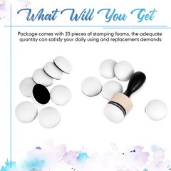 21 Packs Mini Round Ink Blending Tool with Foams Set 2.7 Inch Including 20 Pc…