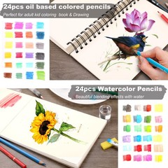 106 Coloring Sketching Kit Set – Art Supplies with Sketchbook & Watercolor Pa…