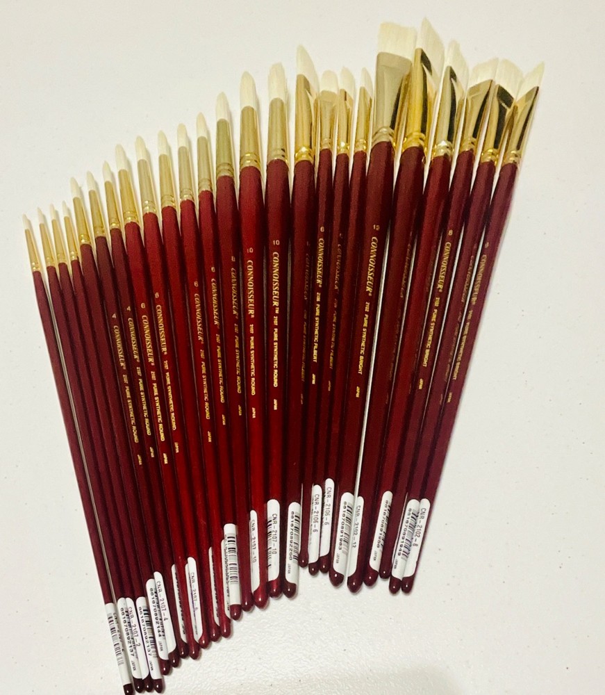 ARTISTS PAINT BRUSH’S New lot of 25 Pure Synthetic Rounds, Filbert’s, &Brights