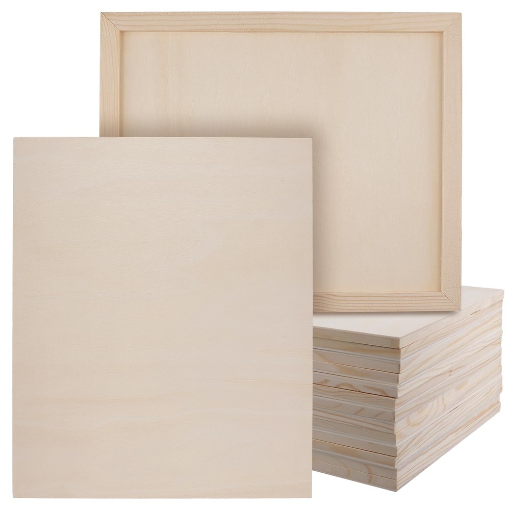 15 PCS 10 x 12 Inch Wood Canvas Boards for Painting, Unfinished Blanks Canvas…