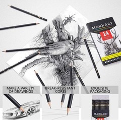 Complete Graphite Pencil Collection – 14 Professional-Grade Drawing Tools