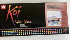 New Sakura Koi Studio Kit Watercolor Set Art Art On the Go with Brush 96 Colors
