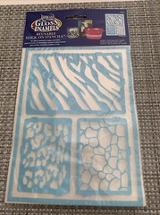 HTF Americana Gloss Enamels REUSABLE STICK ON STENCILS Safari Animal Print New