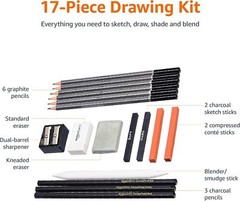 Amazon Basics Sketching and Drawing Art Pencil Kit- 17 Piece Set
