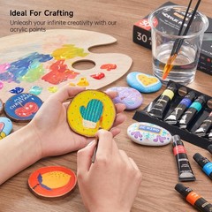 Shuttle Art Acrylic Paint Set, 30 x12ml Tubes Artist 33 Piece 30 Colors