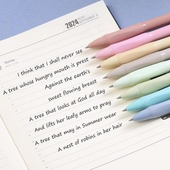 Retractable Gel Pens 8-Pack: Soft Grip, Fine Point 0.5mm, Fast-Dry Black Ink